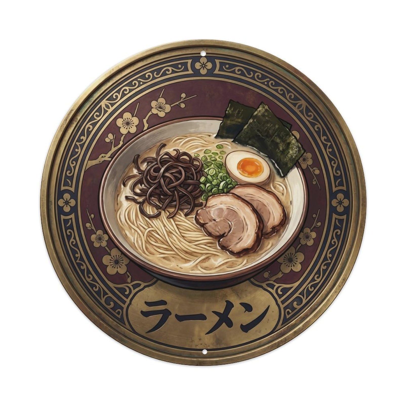 Cxhjca 8X8inch(20X20cm) Japanese Ramen Noodle Bowl Retro Shop Noodles Soup Metal Tin Sign