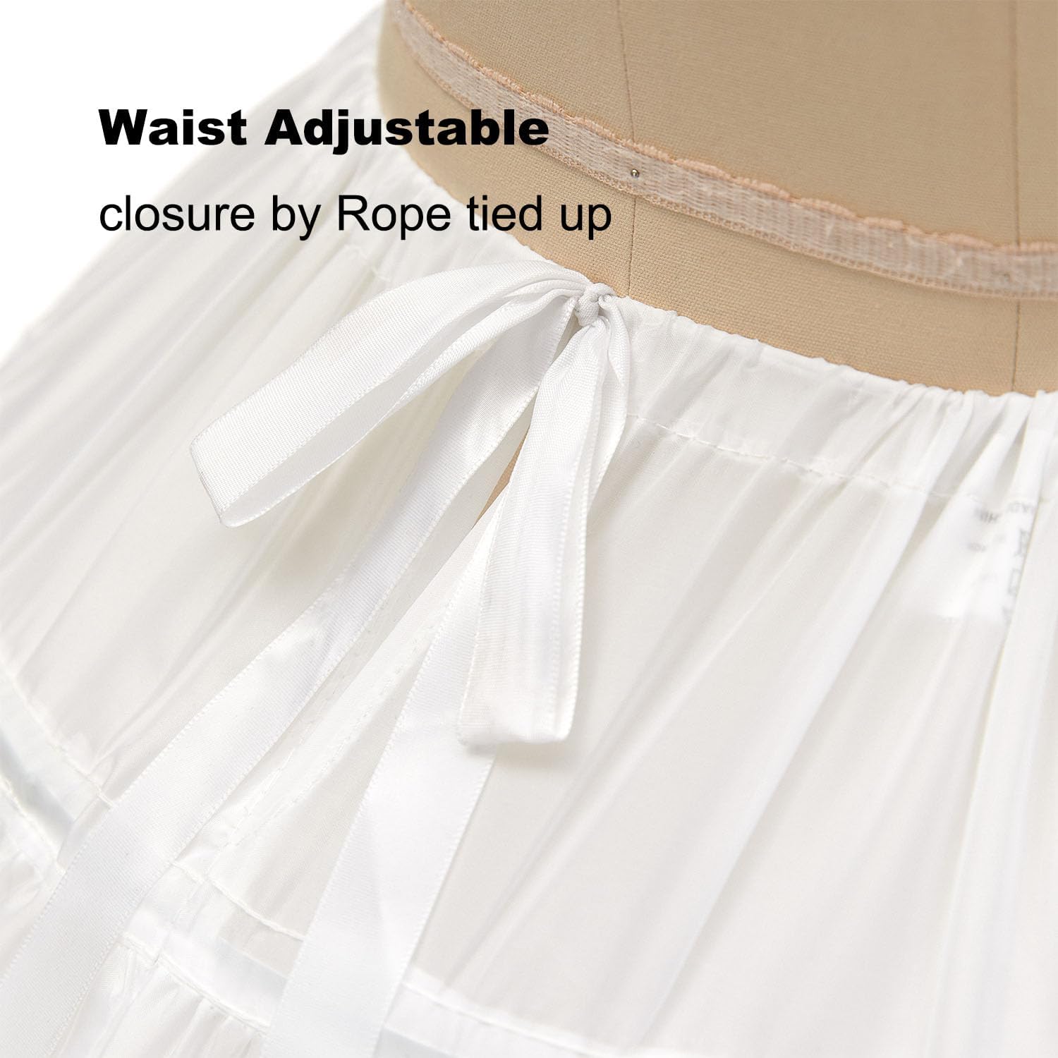 CEZOM Women 6 Hoop Petticoat Crinoline Underskirt for Bridal Wedding Dress MPT036 - Image 6