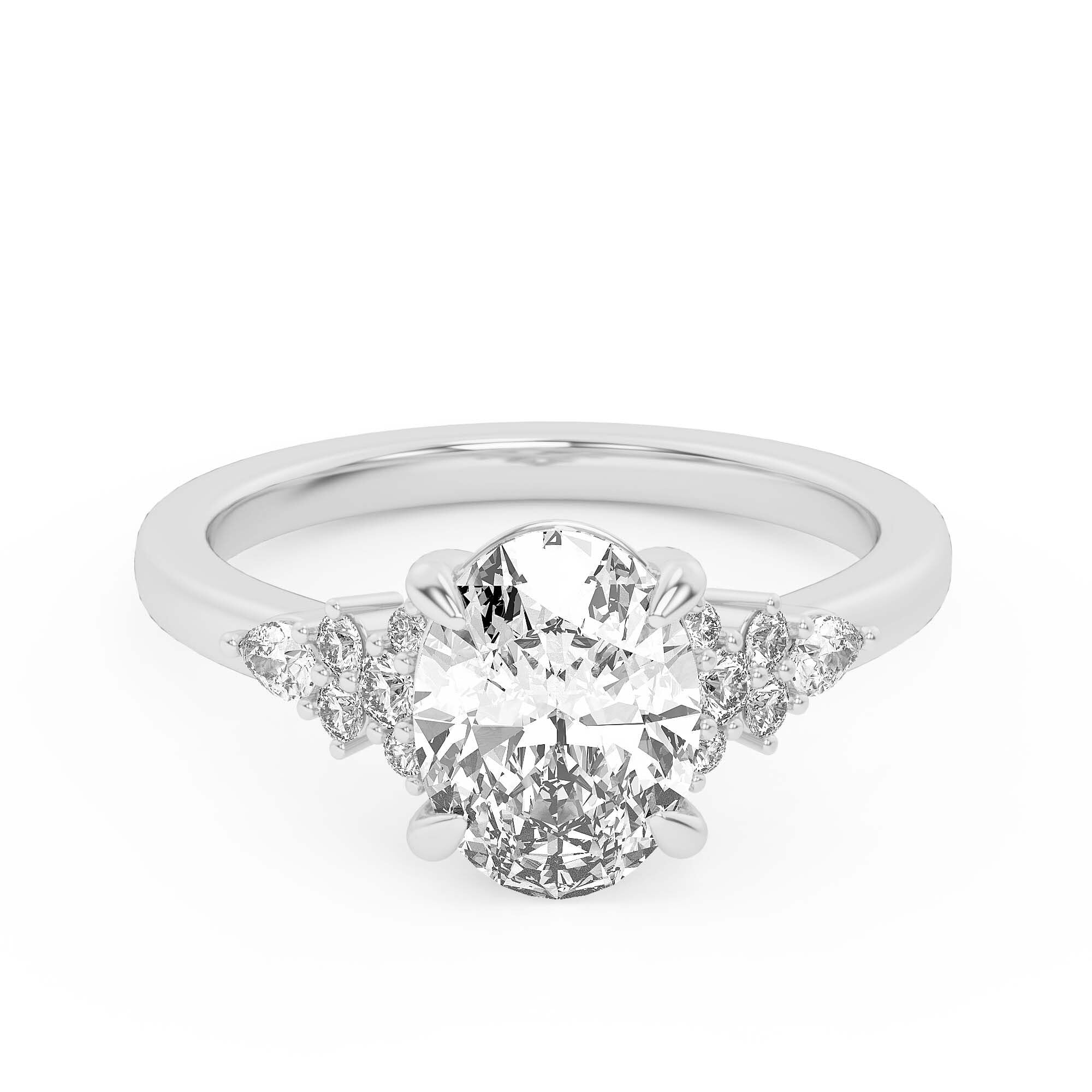 Verlobungsring Damen 925 Sterling Silber/9K/14K/18K Gold Eheringe Frauen Ringe 1.27-3.27 ct 5A Zirkonia/Moissanit/Laborgezüchteter Diamant Personalisierte Individuelle Gravur Ring