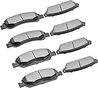 PEYU Front & Rear Brake Pads for 2007-2014 Cadillac Escalade, Chevy Silverado 1500/Tahoe/Suburban, GMC Sierra/Yukon - D1363/D1194 Set