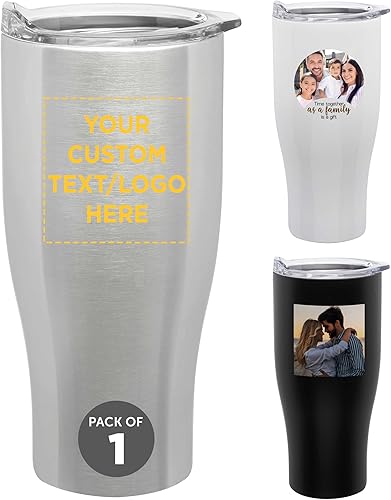 Miniatura 18 de Tazas de viaje personalizadas de acero inoxidable de 27 onzas, juego de 10, paquete personalizado a granel, perfectas para café, refrescos, otras
