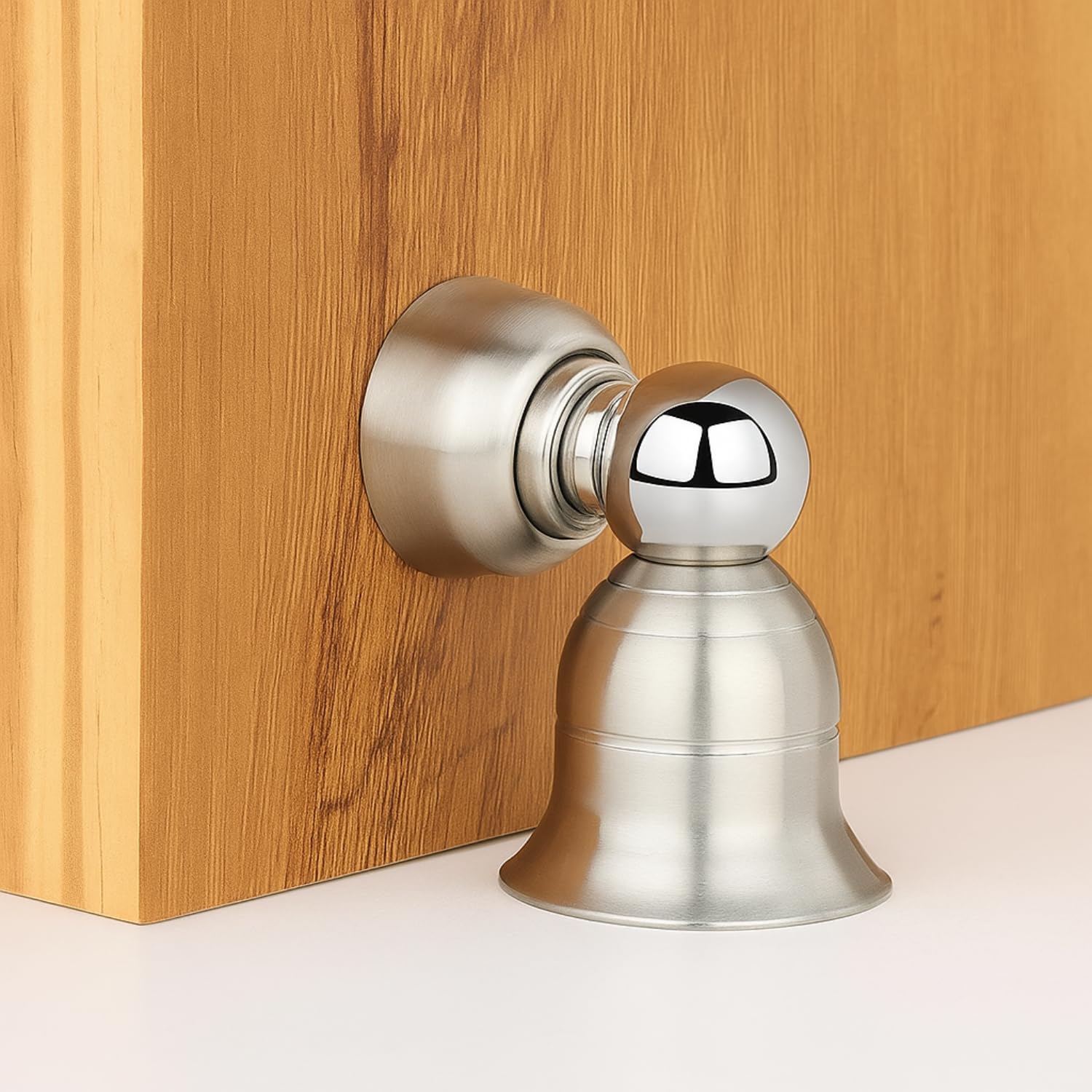 Elite Heavy Duty Wall Mounted Magnetic Door Stopper Catcher, Size 5 Number, for Main Door, Bed Room Door, and All Other Type Doors Protection, Pack of 3 (Brown) — Amazon image 9