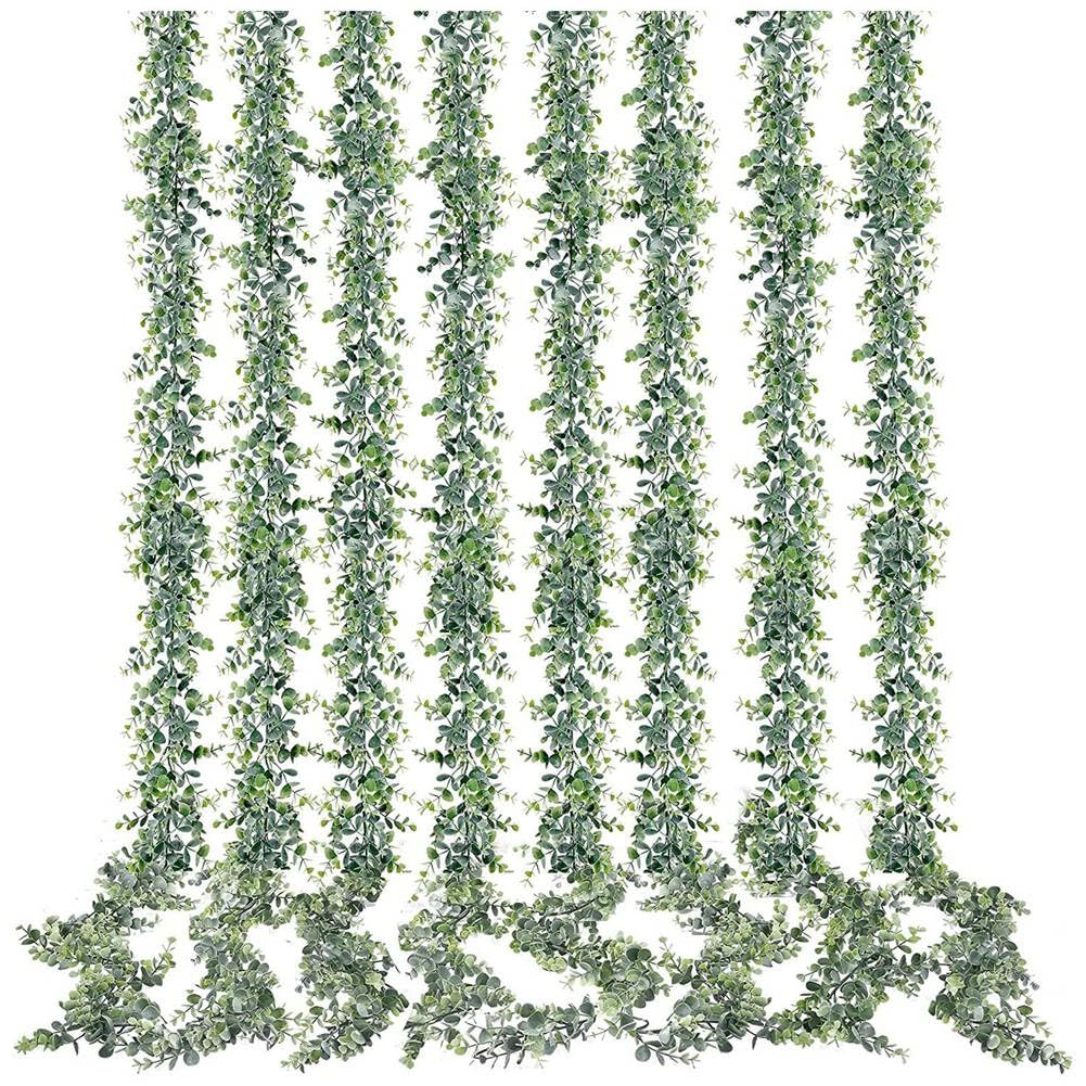 Künstliche Eukalyptus-Girlande, hängende Eukalyptus-Pflanzendekorationen, Hochzeitsbogen-Dekorationen