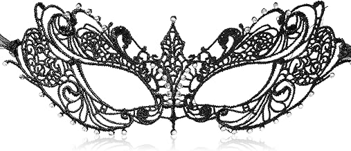 Masquerade Mask for Women Rhinestone Lace Mask Halloween Masks Lace Eye Masks for Ball Proms and Masquerade Party