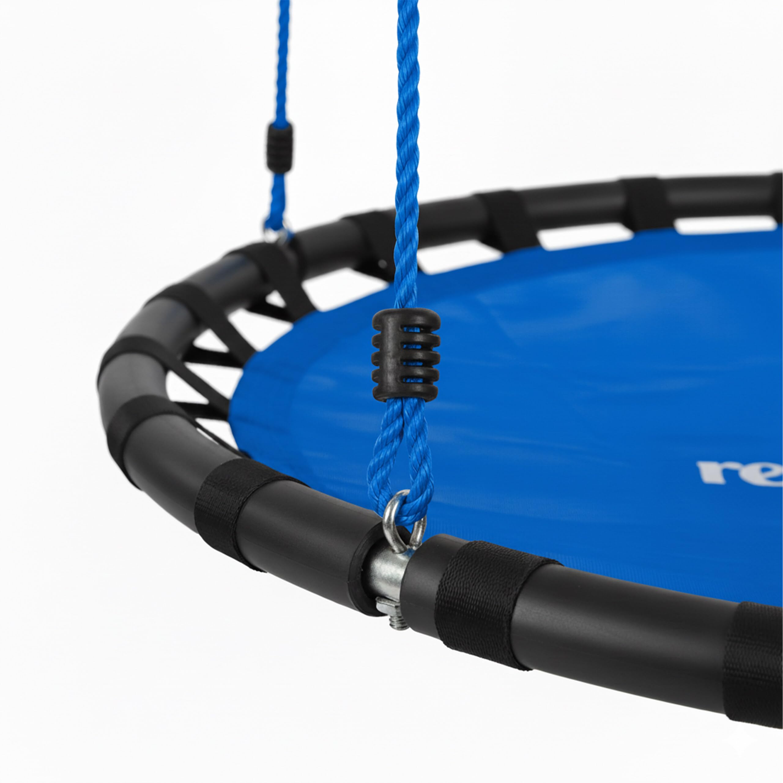 Relaxdays Huśtawka gniazdowa, okrągła huśtawka wisząca, dla dzieci i dorosłych, regulowana, na zewnątrz, Ø: 80 cm, do 100 kg, niebieska