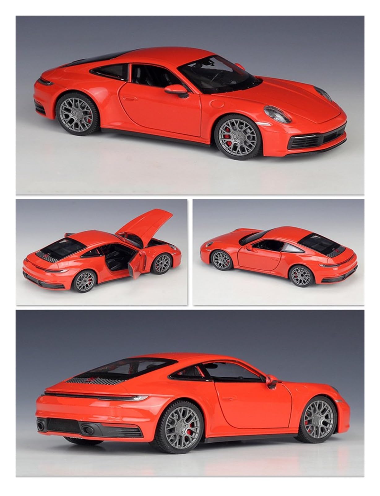 ONAIC Maßstabsmodelle Modellauto 1:24 911 Für Carrera 4S Modellauto Aus Metallguss Sammlerauto(rot)