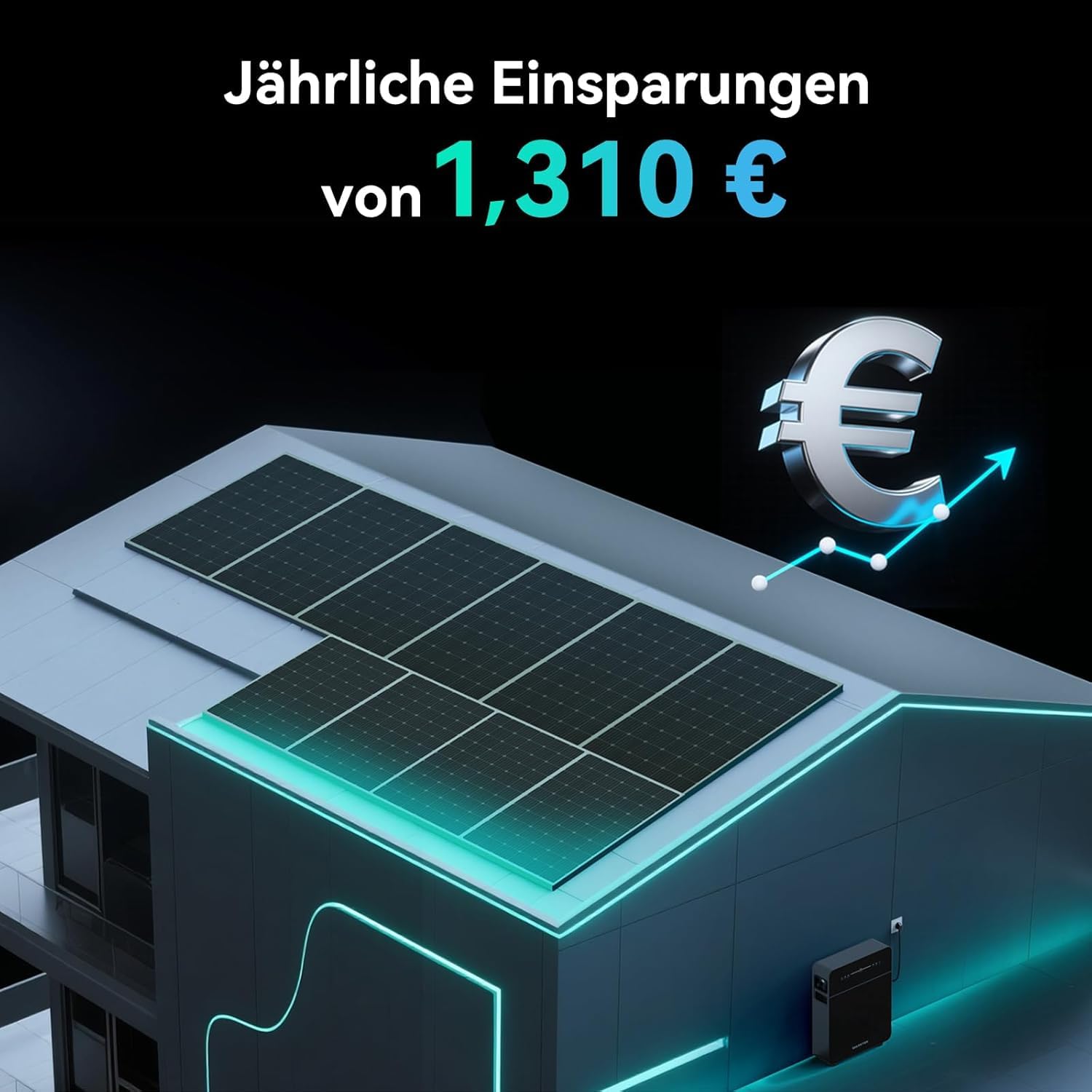 Marstek Venus E 3.0 Balkonkraftwerk mit Speicher 5.12kWh,All-in-One AC-gekoppeltes Energiespeichersystem inkl. CT002 Smart Meter, 2.5kW PV, Erweiterbar bis 15.36kWh, Plug & Play, 0% MwSt.