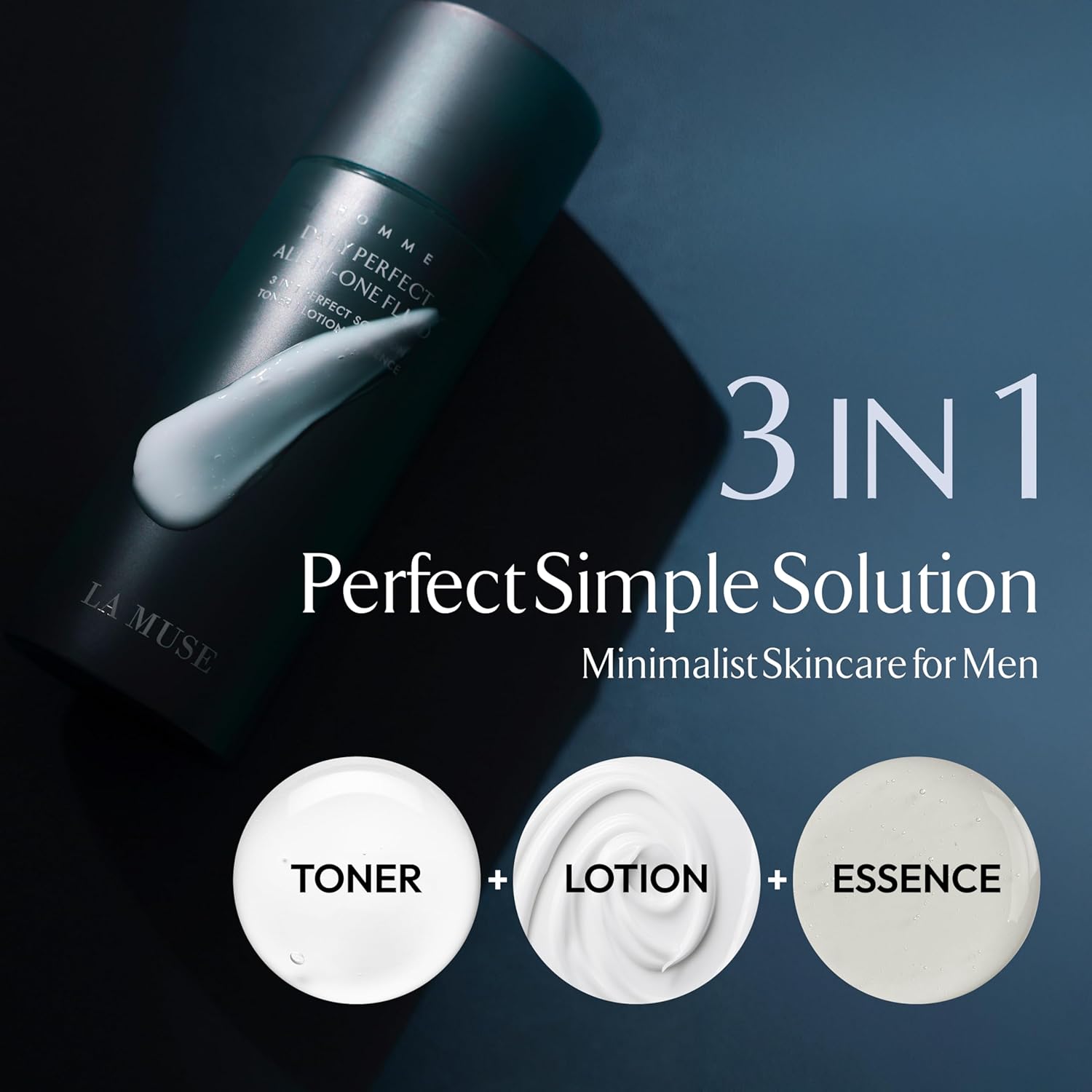 LA MUSE Homme Daily All-in-One Face Moisturizer for Men | 3-in-1 Toner, Lotion, Essence | Lightweight, Hydrating After-Shave Lotion for Oily & Sensitive Skin | Korean Skincare | Travel Size - Image 2
