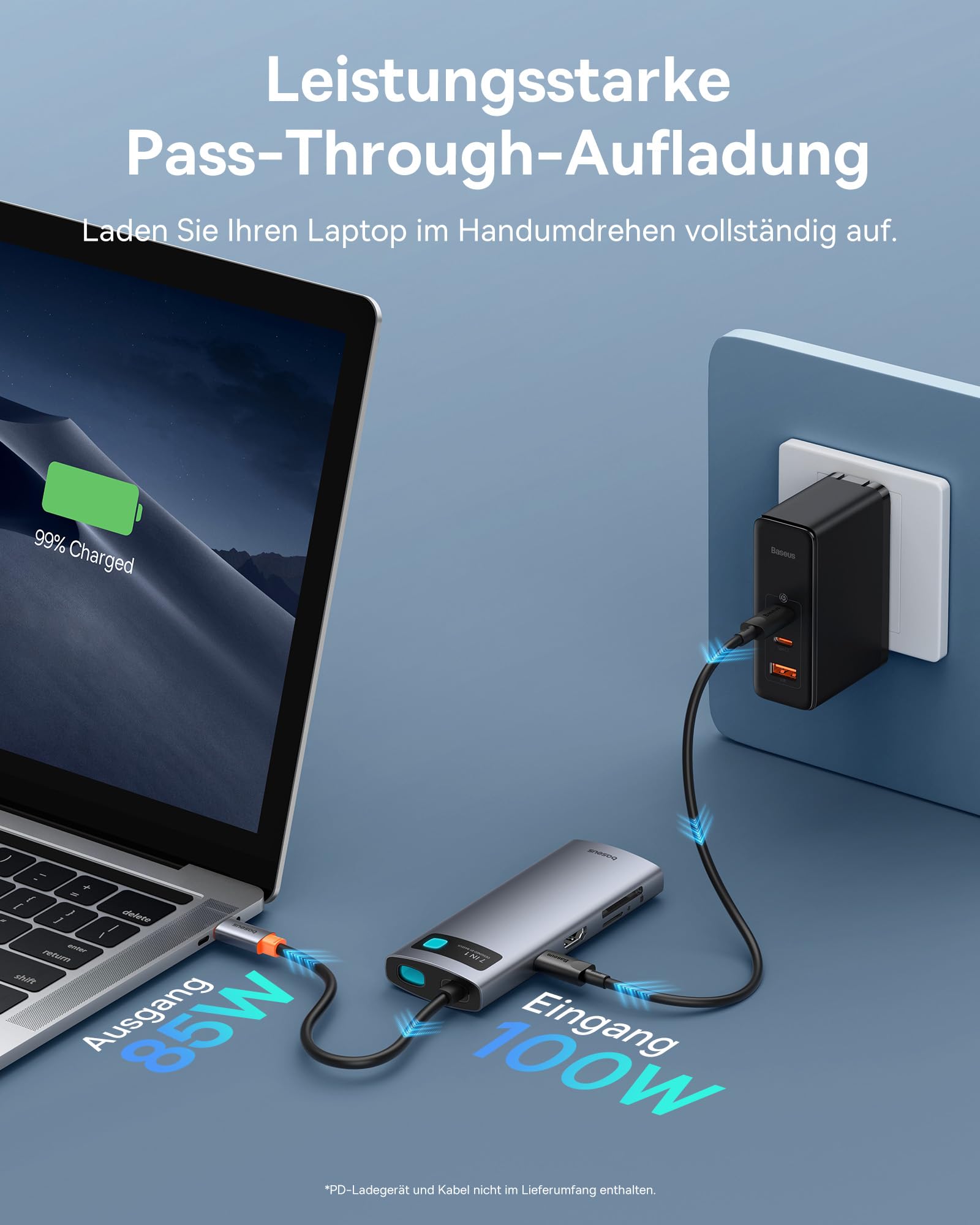 Baseus USB C Hub 7 in 1 Adapter mit 4K@60Hz HDMI – Bild 4