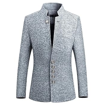 ジャケット・アウター 7440 37 1 Double Slash Stand Collar Suit Men's Double Breasted One Button Blazer, Peaked Lapel, Two