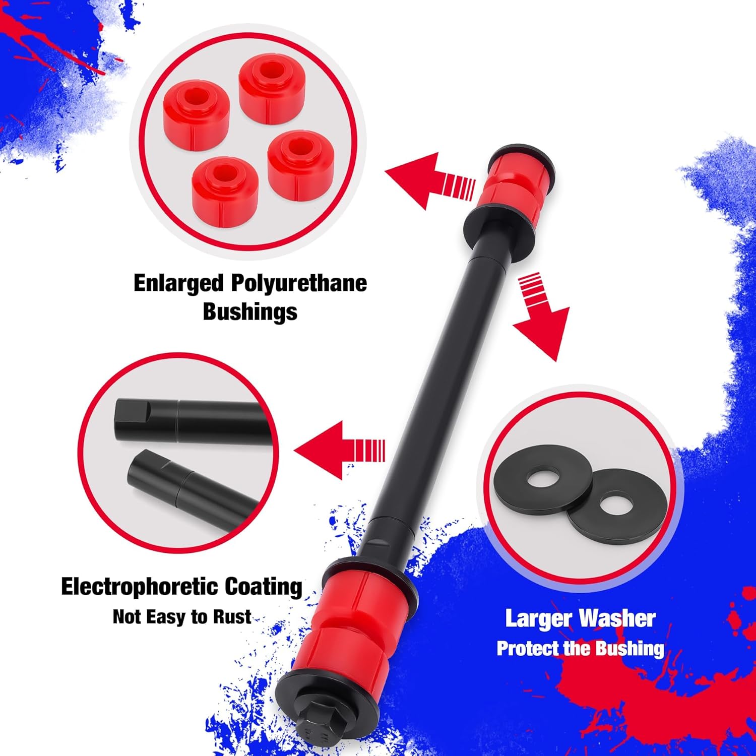 KSP Stabilizer Bar Link for 4-6" lifted Silverado Sierra 2500/3500HD, Adjustable Extended Suspension Sway Bar End Link fit Tahoe Avalanche 1500 Yukon Hummer 4-6in Lifted, Aftermarket Sway Stabilizer