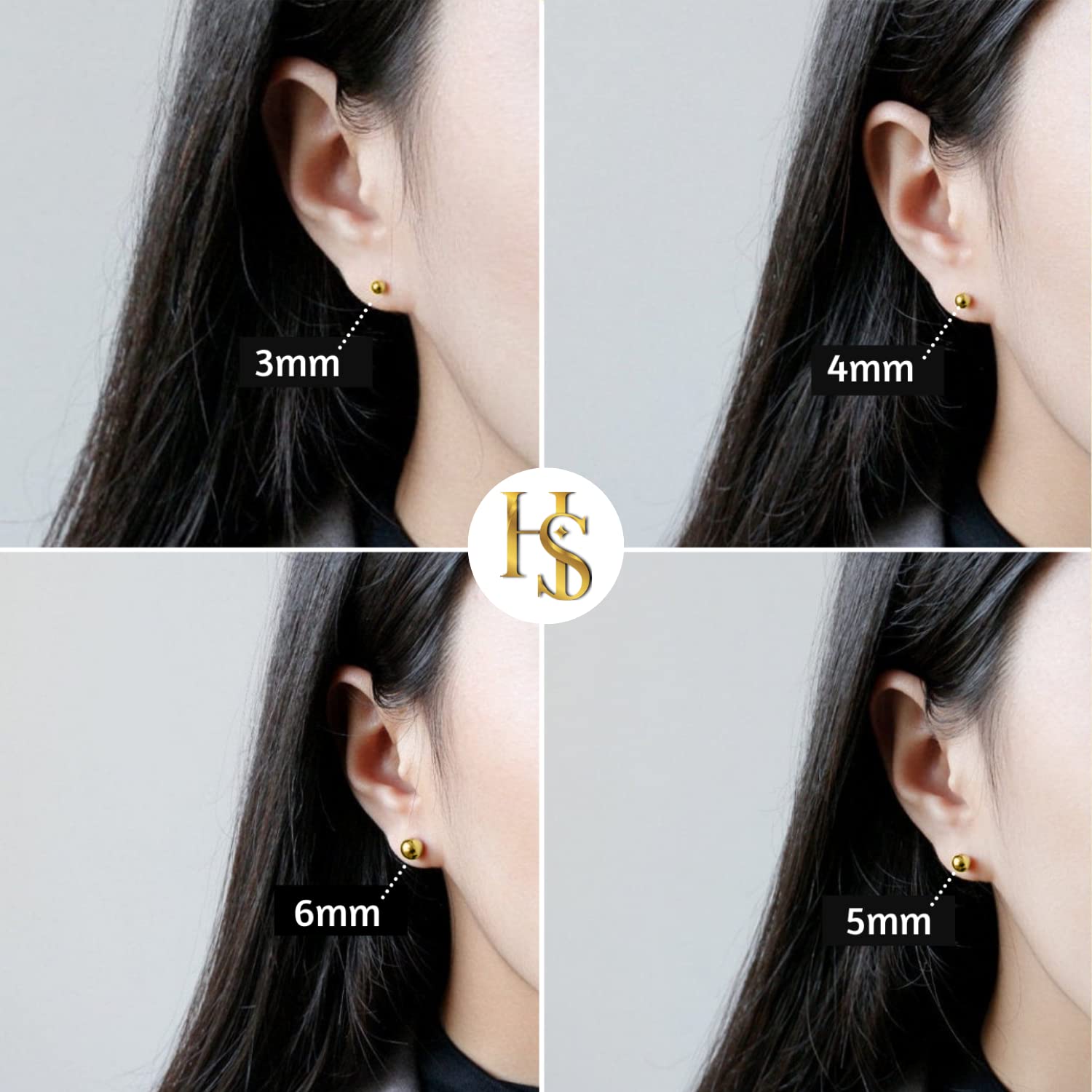 925 Silver Ball Earrings 92.5 Sterling Silver Plain Stud Earrings