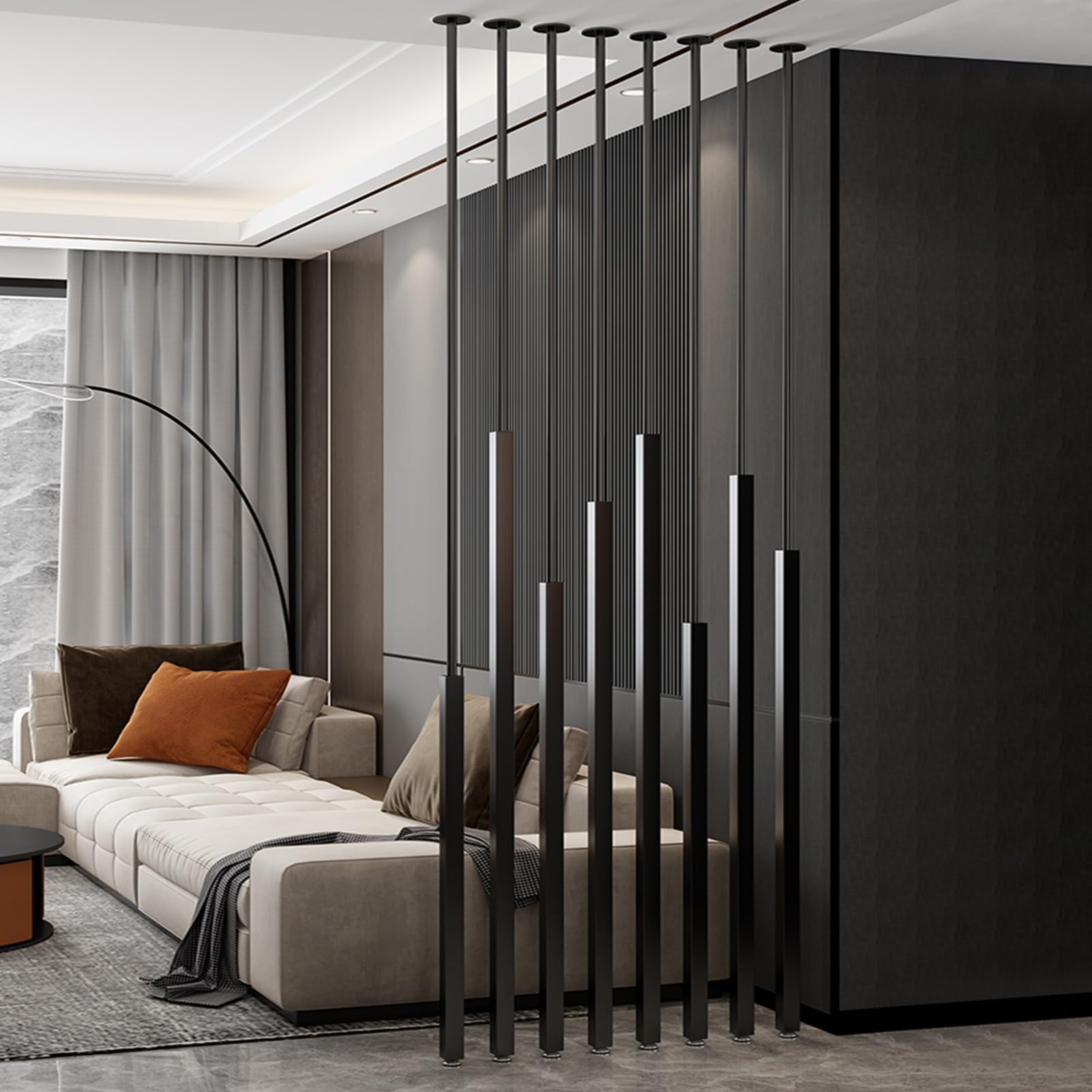 Colonne décorative moderne en métal pour séparer les pièces avec élégance