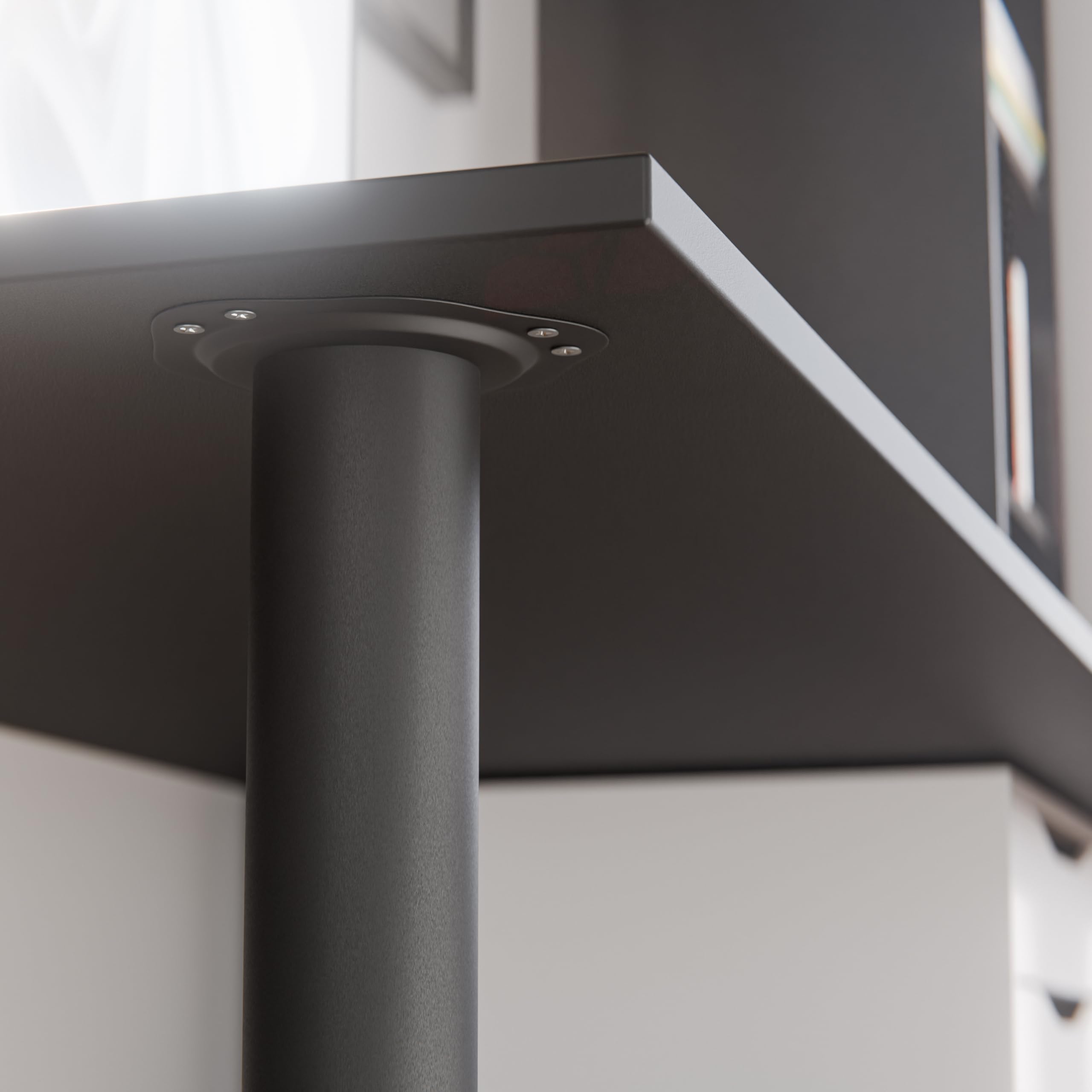 ATM® Gambe da tavolo in metallo regolabili in altezza 710 mm + 30 mm - Diametro: 60 mm - Nero