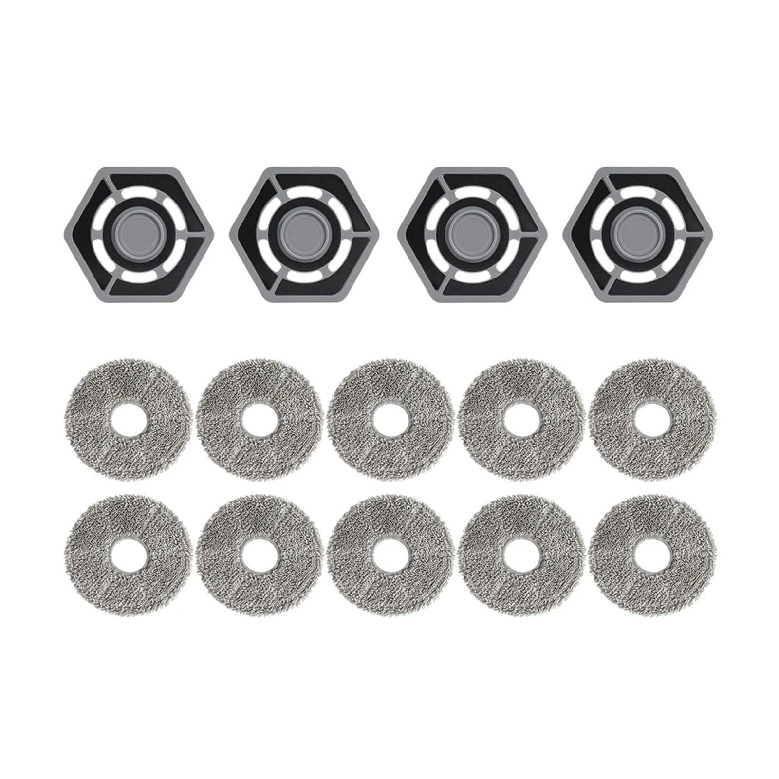 HIZON Mop Bracket Holder With Mop Pads Mop Cloth Rag Part ，Compatible For Ecovacs，Compatible For Deebot， N9 N9+ Robot Vacuum Cleaner Replacement Accessories Parts(SET16)