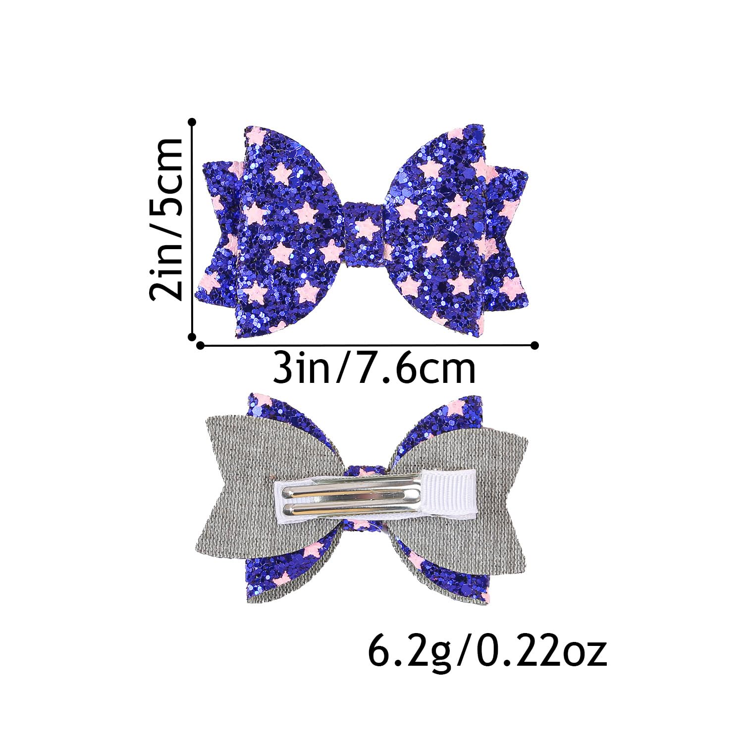 XIMA 24Pcs Glitter Bow Hair Clips for Girls, Sparkly Star Hair Bows Alligator Clips,Cute Hair Accessories for Toddlers Kids,Hair Barrettes for Baby Girls, Party Birthday Gift for Little Girls