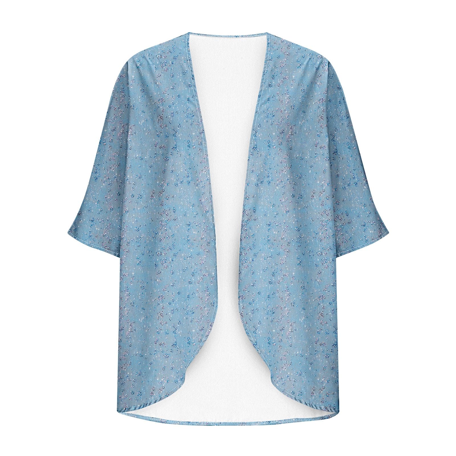 Camiseta de verano para niñas, cómoda y holgada, blusa lisa y lisa, blusa larga del Reino Unido con vuelo Upv 50+, cárdigans hawaianos bohemios, ropa para adolescentes, frente abierto, kimono