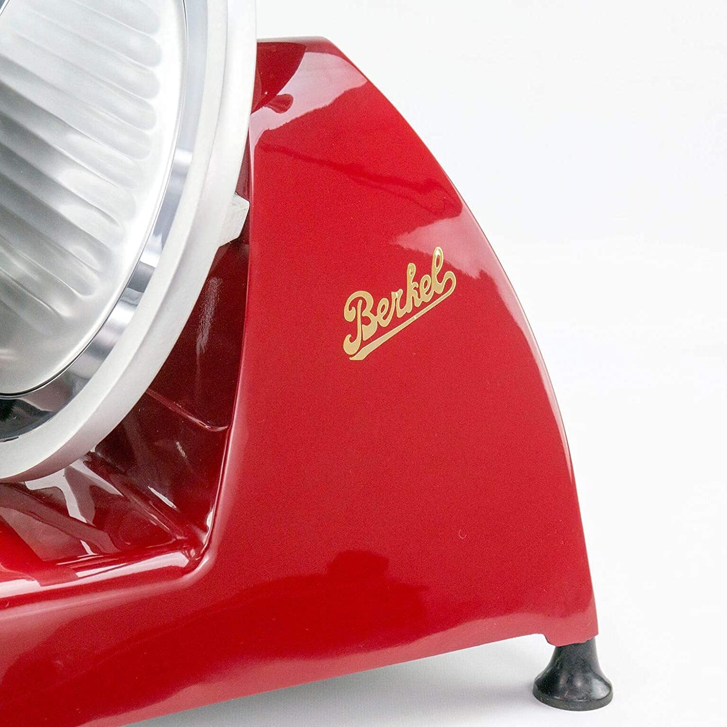 Berkel Aufschnittmaschine - Red Line 250 rot - Profi Allesschneider - Neues Modell + 100% handgefertigtes Schneidebrett