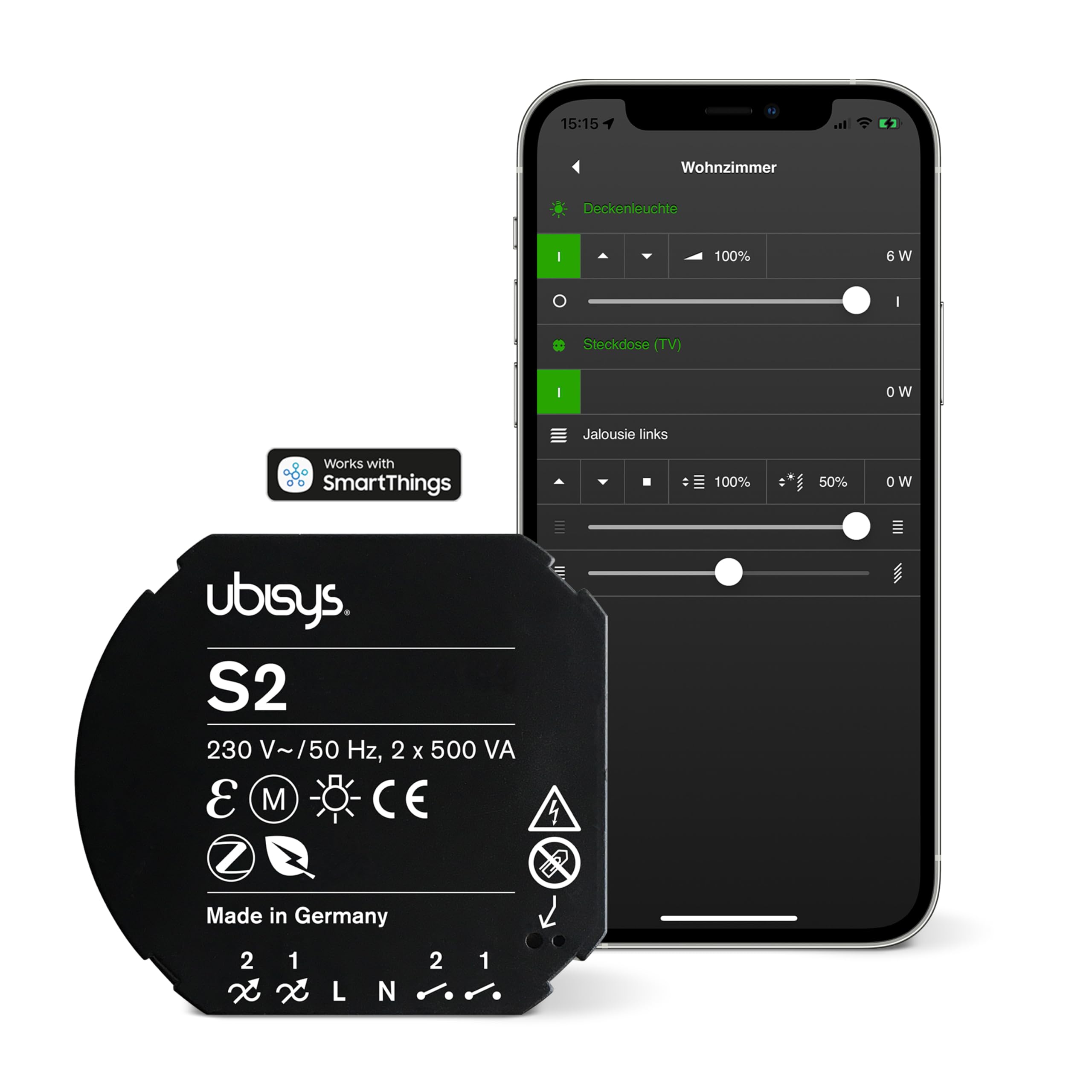 Zigbee S2 przełącznik radiowy 2 x 500 VA do inteligentnego oświetlenia