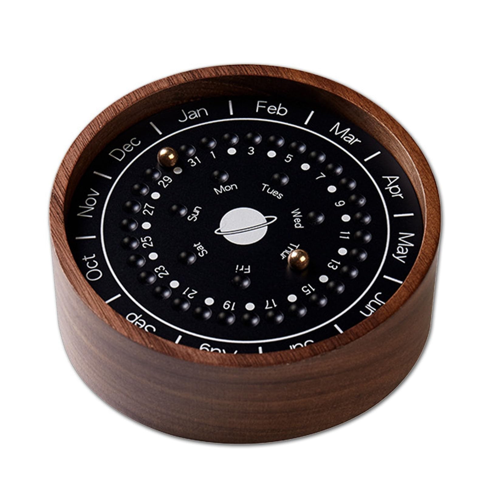 MARJIN Calendario perpetuo Calendario perpetuo della meridiana in Legno Decorazione Personalizzata del Calendario dell'ufficio Forte Calendario perpetuo Magnetico(Black,9 * 4.5 * 3cm)
