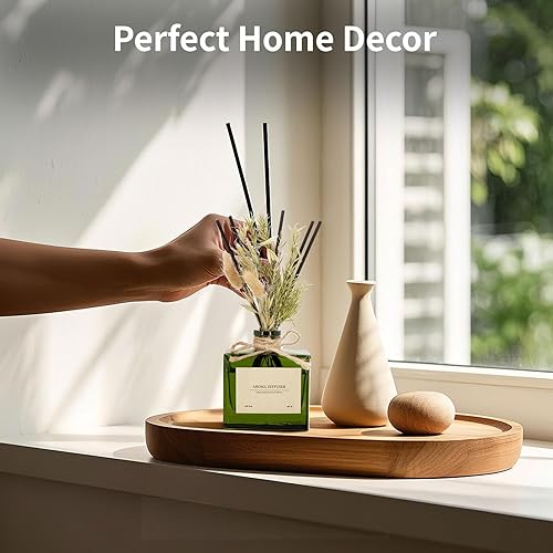 Miniatura 5 de Difusor de varillas de 6.09 onzas, difusor de aroma de rosa ébano con palos y flores secas, difusor de varillas de 120 días de larga duración para