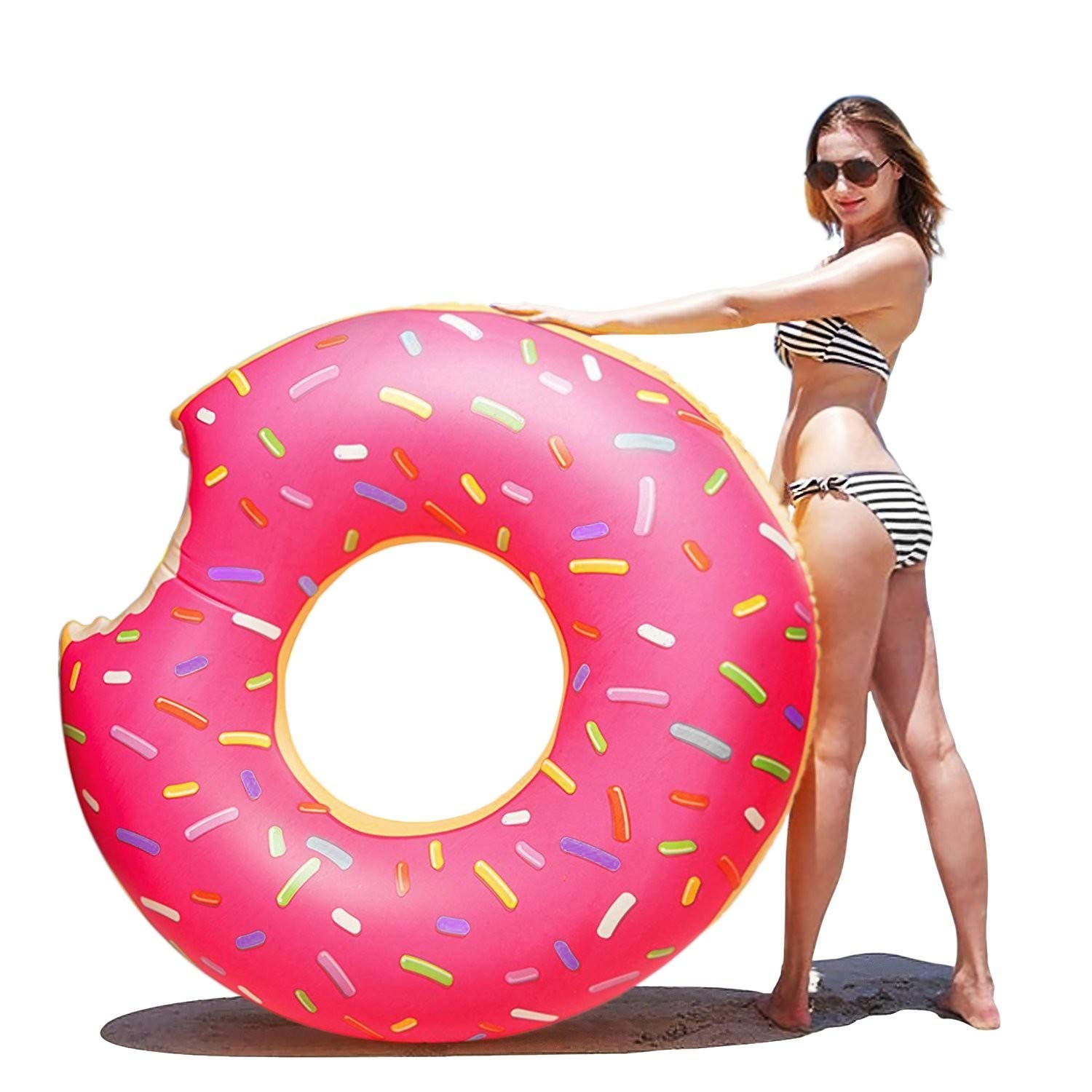 QYWSJ Chocolate Donut Pool Float, Swimming Ring, Donut Swim Ring Summer Water Toy, Inflatable Floats Pool Toys, Adult And Kids Pool Ring Float (Multiple Sizes)
