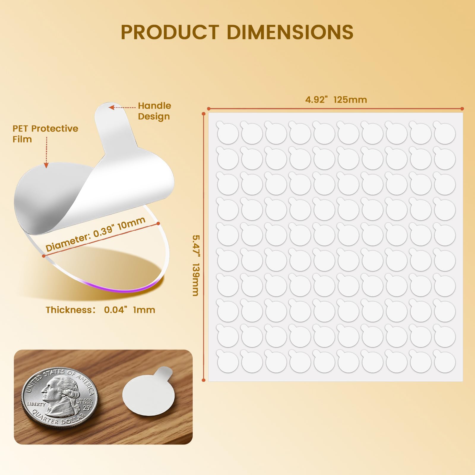 D-buy 1200 Pcs Removable Double Sided Sticky Dots - 10mm Clear Adhesive Putty, No Residue, Waterproof