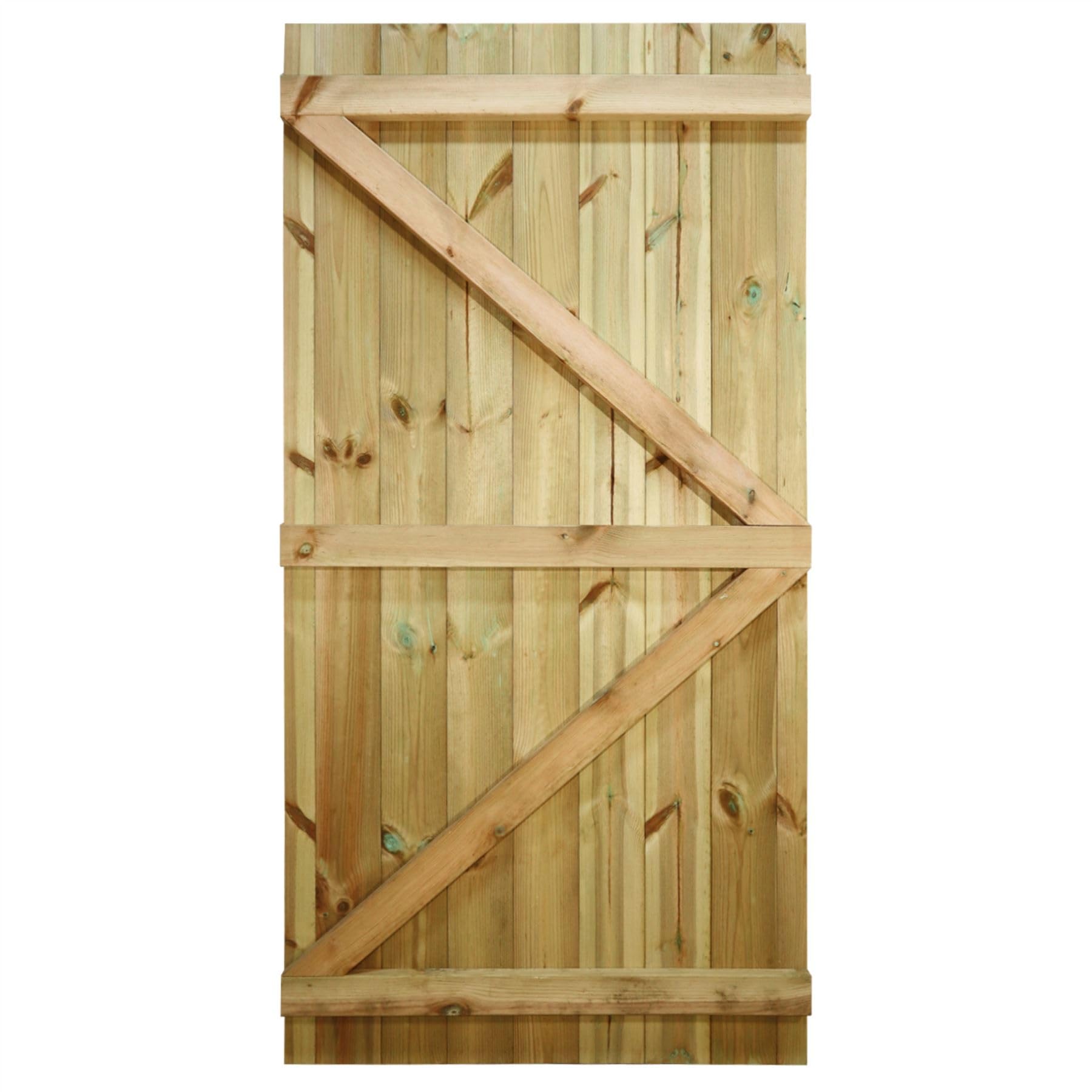 Made to Measure 6ft Wooden Garden Gate, Custom T&G Semi-Braced Flat Top Treated Timber Door for Outdoor Pathway Home Access, MAX 180cm High x MAX 90cm Wide