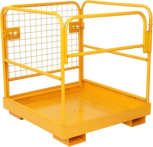 Jaula de seguridad para carretilla elevadora de 36 x 36 pulgadas, plataforma de trabajo resistente, carretilla elevadora plegable de capacidad de