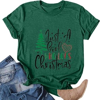 Christmas Shirts for Women Funny Tis The Season Xmas Tree Coffee Gifts T Shirt Short Sleeve Holiday Tops