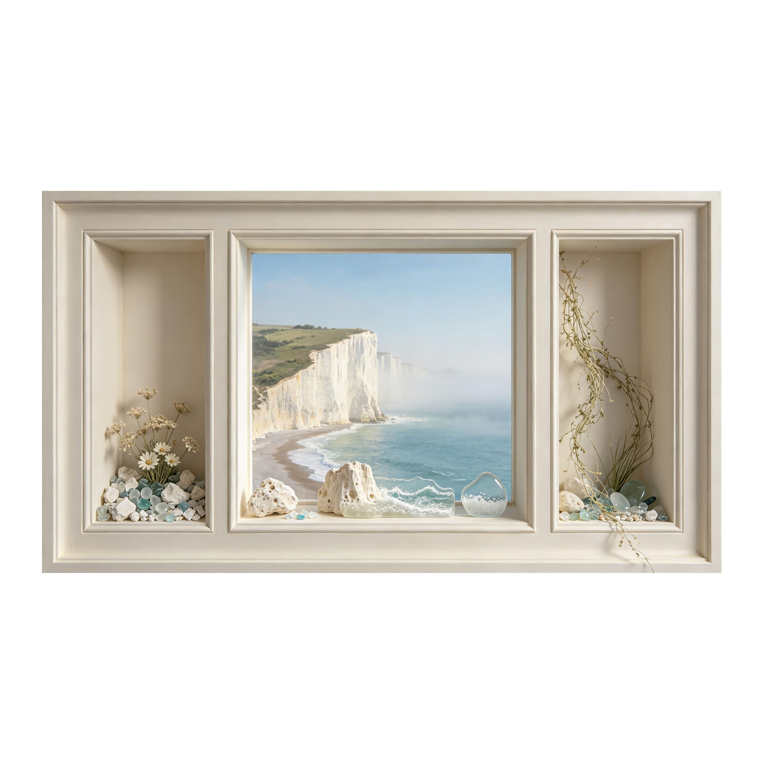 Yzpallescene Art260711049 3D Framed Wall Art Coastal Seascape Cliffside Ocean View Large Size Selfadhesive Removable Wall Decor Prints Artwork For Living Room Bedroom Office