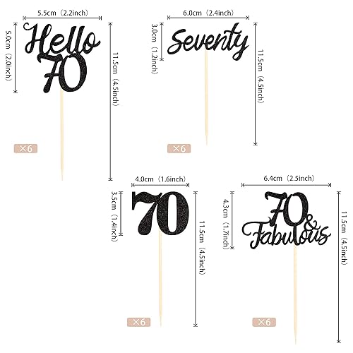 Miniatura 155 de 24 piezas de decoraciones oficiales para cupcakes de cumpleaños número 13 Hello 13 Thirteen Cupcake Picks 13th Birthday Cake Decor Supplies Black