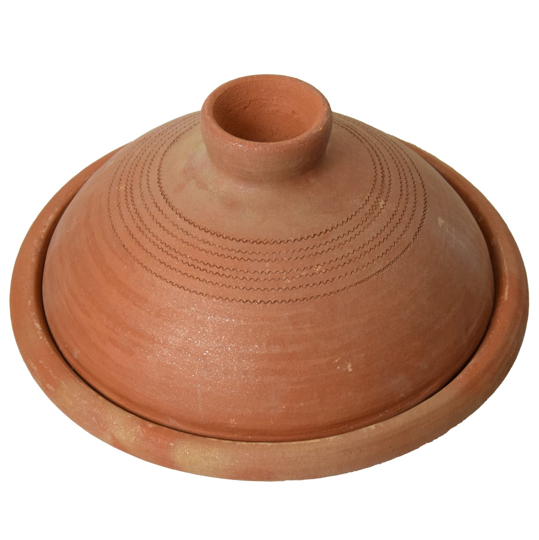 Simandra Tajine I gliniany garnek do gotowania, nieglazurowany garnek do duszenia I średnica 24 cm