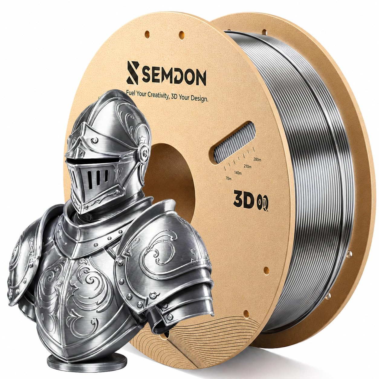 Silk PLA Filament 1.75mm Shiny Metallic Silver Silk Filament 1kg(2.2lbs)