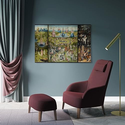 Miniatura 4 de Hieronymus Bosch - Póster artístico en lienzo y arte de pared, diseño moderno de decoración de dormitorio familiar, 12 x 18 pulgadas