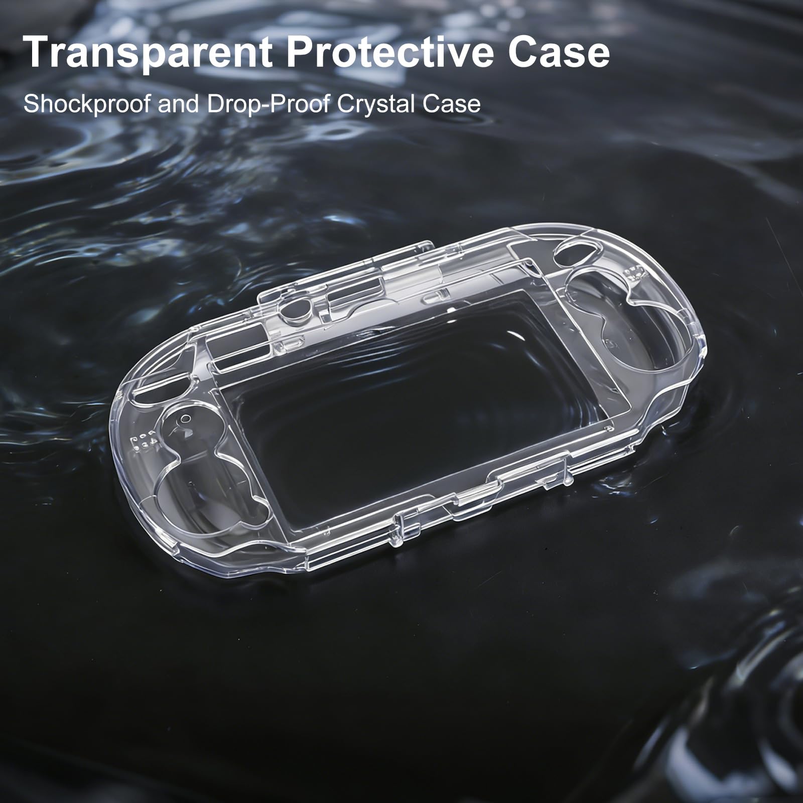 Clear Crystal Hard Shell Case Set for Sony PS Vita PSV 1000 PCH-1000 Game Console, Clear Protective Case with Tempered Glass Protective Films & Joystick Caps for Retro Game Enthusiasts — view 6