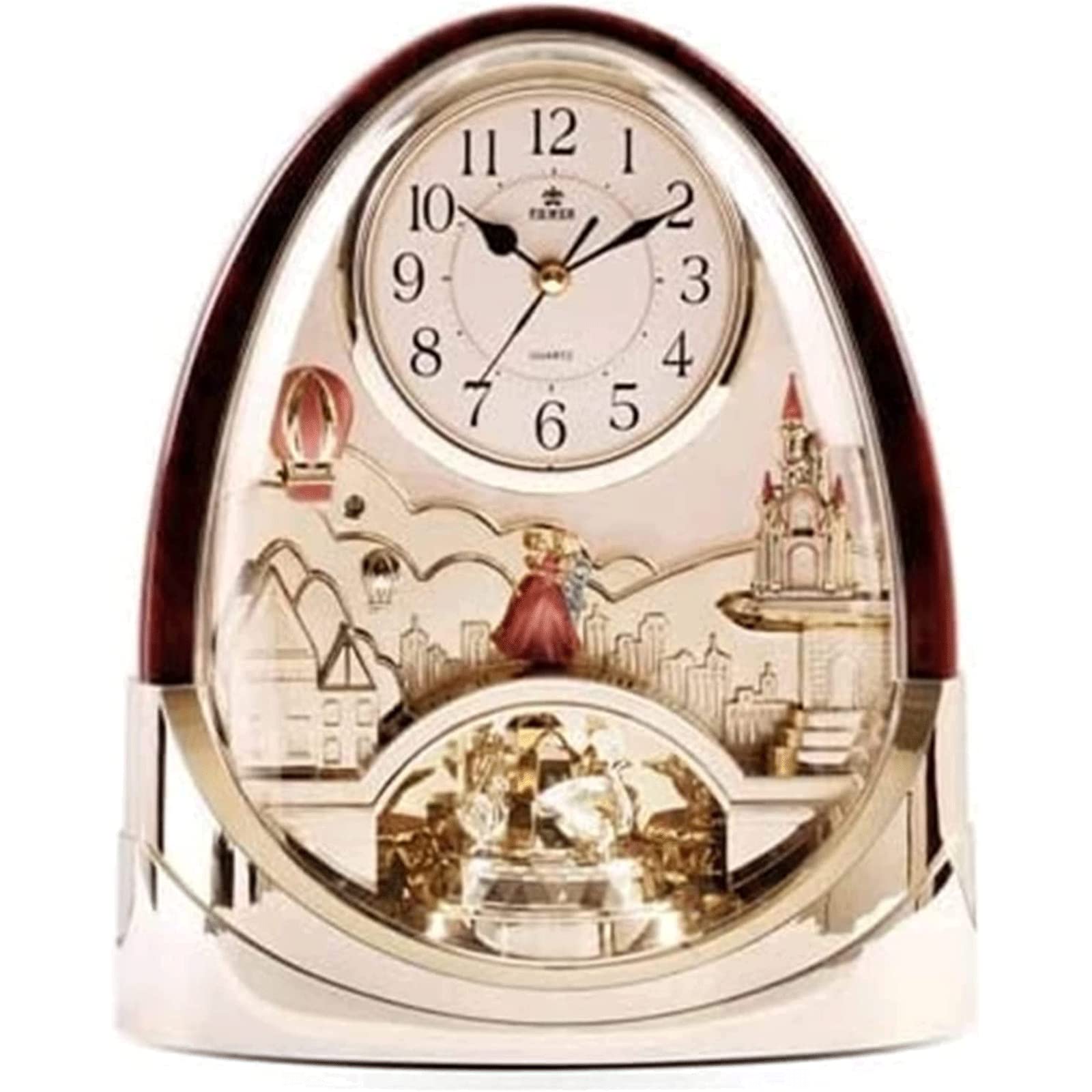 クォーツ置時計 木製 クラシック QUARTZ HOUSYO木製置き時計 時計＋湿度計 昭和レトロ 時計