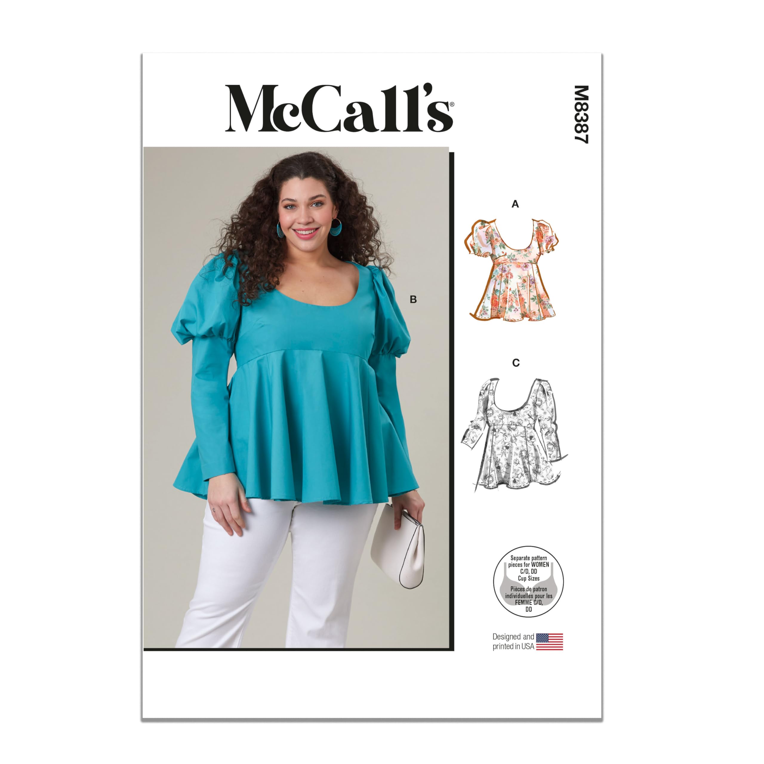 Patron McCall's Haut 48-56 patron couture grande taille pour hauts et blouses