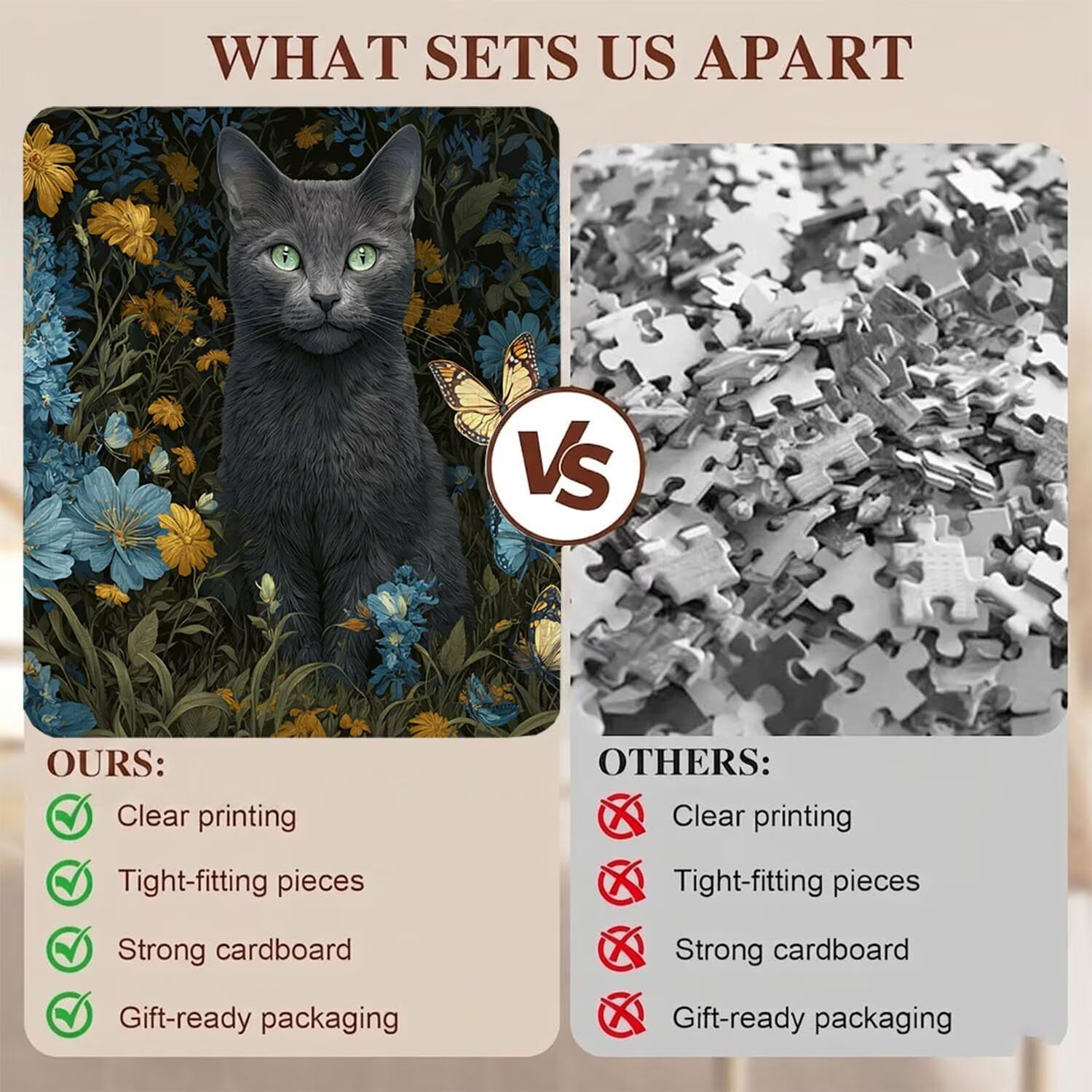 Puzzle 2000 Pezzi Classici, Puzzle gatto fiore-6 99 x 70 cm, Gioco Educativo e Antistress in Legno con Poster Incluso, Ttività DIY per Famiglia, Regalo per Appassionati, Decor Parete Casa, f0-708