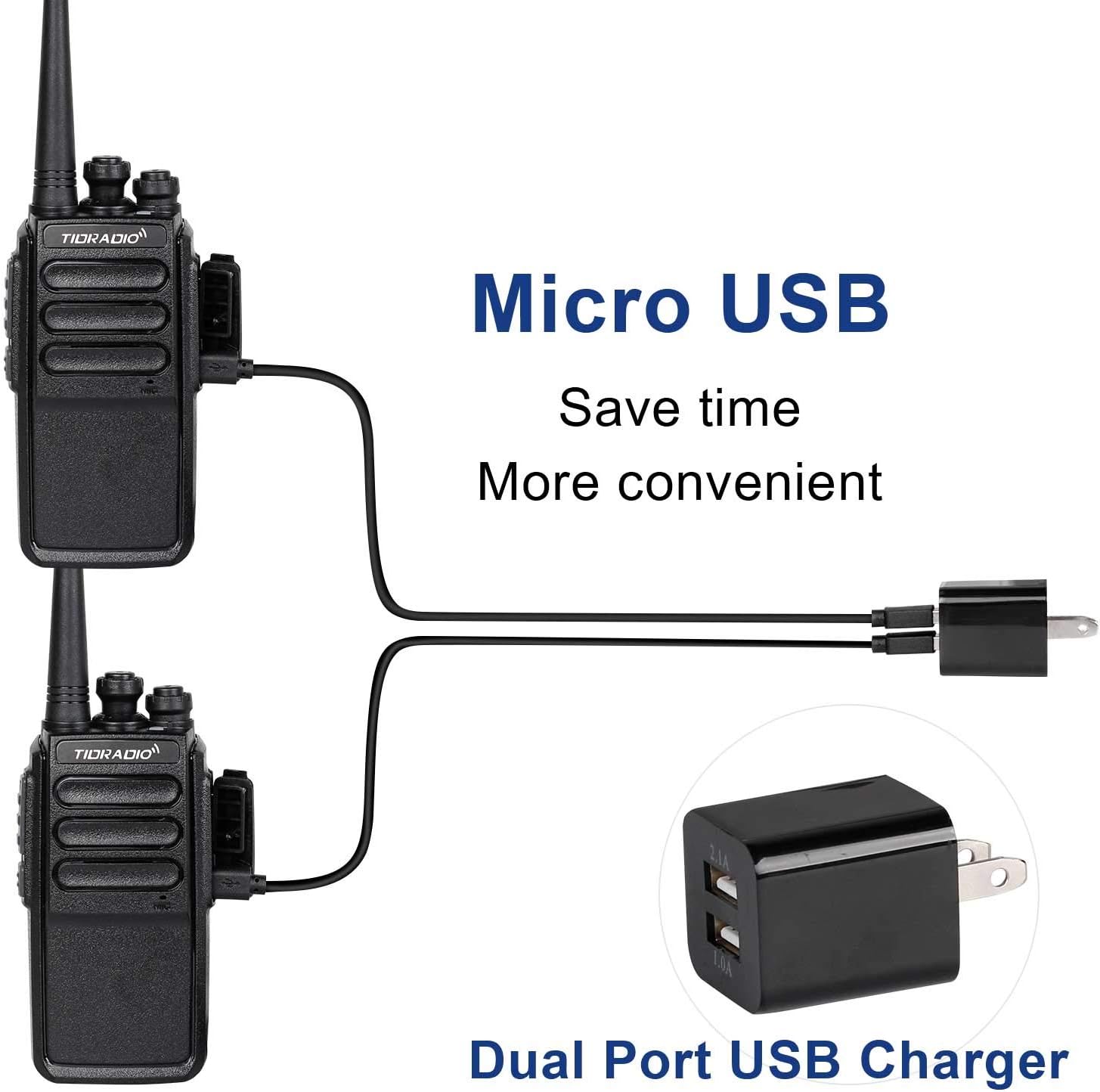 Up To 40% OFF TIDRADIO TD-777 Two Way Radios Walkie Talkies Long Range 16CH Rechargeable 2 Way Radios Hand Free Walkie Talkies for Adults with USB Charger,20 Pack