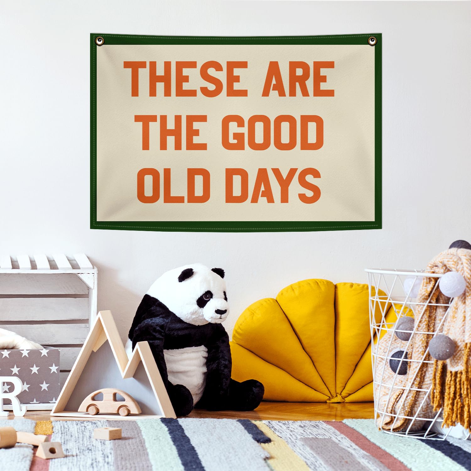Cilrii Cartel de lona con texto en inglés "These Are The Good Old Days", decoración de lona para habitación, decoración de pared para aula, decoración de habitación de niños, 20 x 30 pulgadas