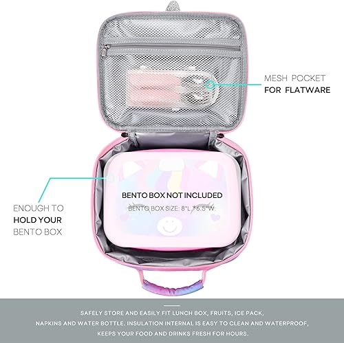 Miniatura 140 de mibasies Lonchera infantil para niñas pequeñas, bolsa de almuerzo aislada y reutilizable para la escuela, fresas surtidas, color rosa Surtido