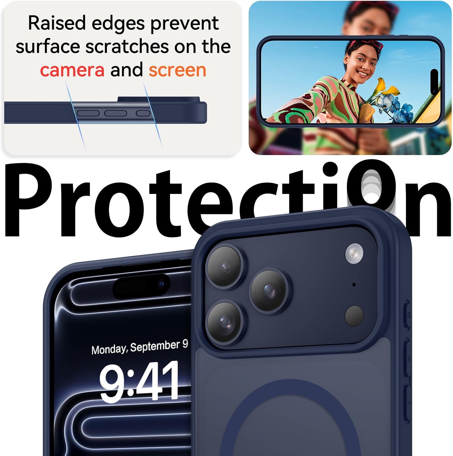 BENTOBEN Magnetic for iPhone 17 Pro Case 6.3" 2025(Compatible with MagSafe) Slim-Fit Translucent Matte Durable Anti-Slip Shockproof Bumper Women Men Phone Cover for iPhone 17 Pro,Deep Blue - Image 8