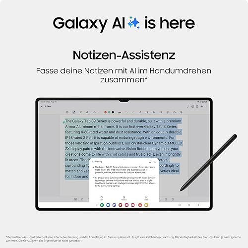 Samsung Galaxy Tab S9 Ultra AI-Android — šoninis vaizdas