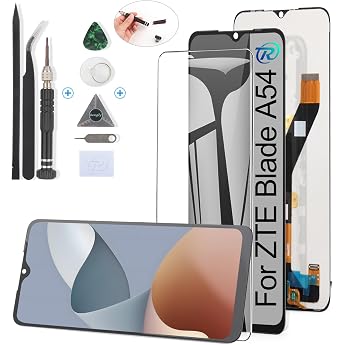 RongZy Display for ZTE Blade A54/A34 LCD Screen Replacement Digitizer Touchscreen Mounted Replacement with Tools Black