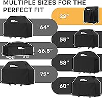 Vista 6 de Simple Houseware Cubierta para Parrilla de Gas BBQ de Servicio Pesado de 32 pulgadas, Poliéster 600D Impermeable, Resistente a la Intemperie