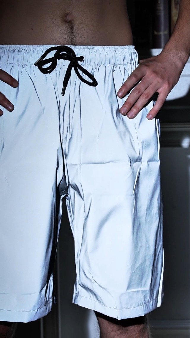 LZLRUN Reflective Shorts Pants Men Fluorescent Trousers Casual
