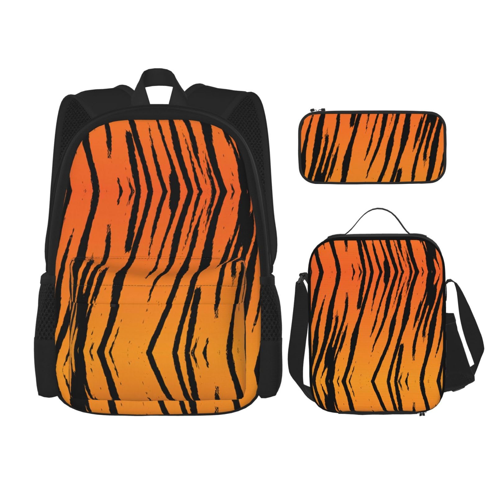 Sac à dos tigre à rayures réglable avec sa trousse et son sac repas - 8