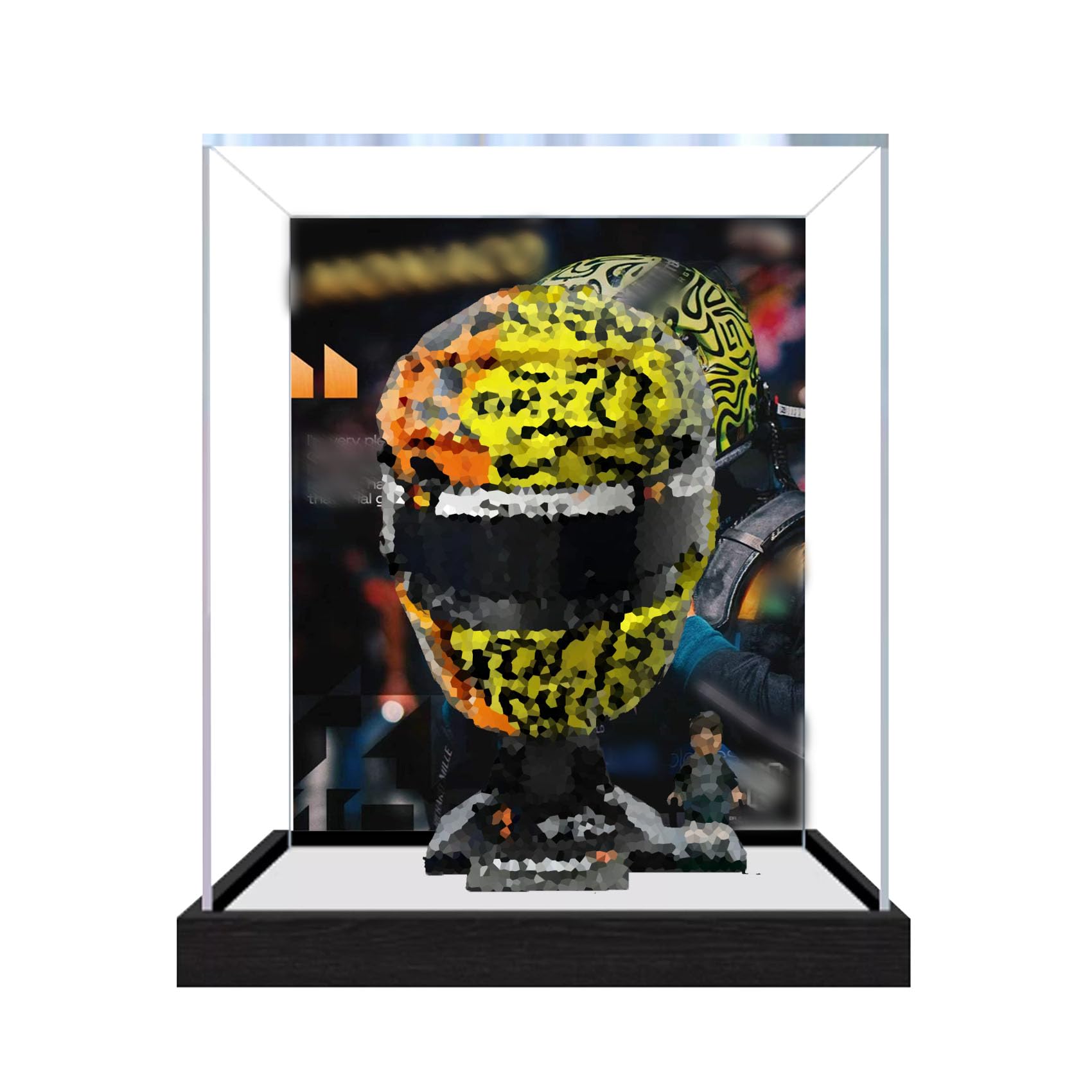Dustproof acrylic Display Case for Le-go 43023 Helmets Model-display box only (StyleC Background 3mm)