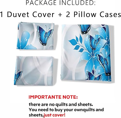 Miniatura 4 de AILONEN Funda de edredón de polilla, ropa de cama con estampado de polilla para niñas, tamaño individual, juego de ropa de cama con estampado de